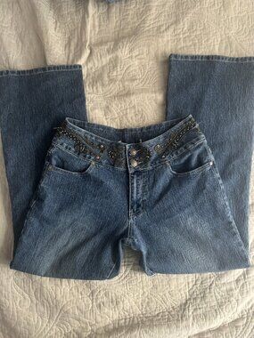 Embroidered Flare Jeans